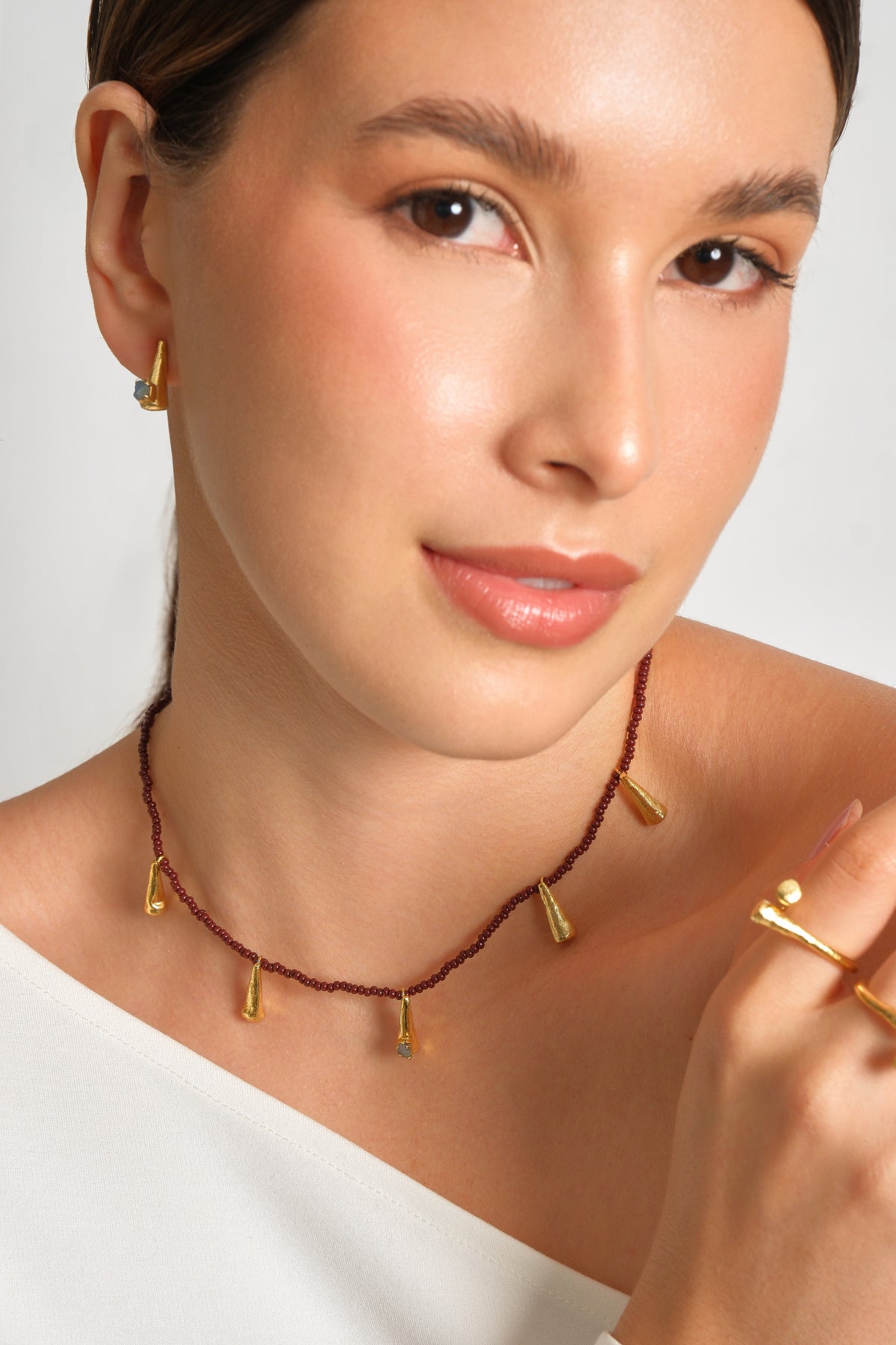 Collar 5 gotas mostacilla