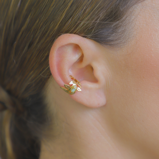 Earcuff ramas cuarzo