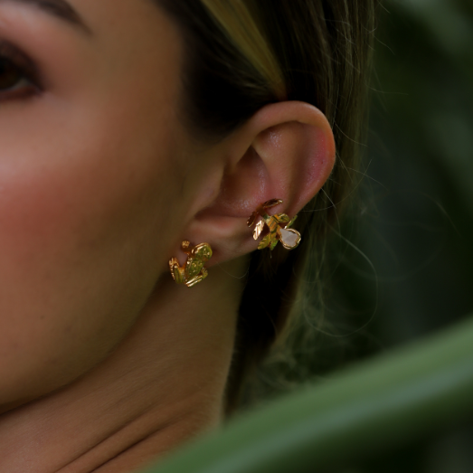 Earcuff ramas cuarzo