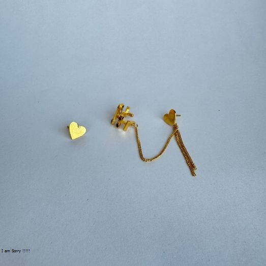 Earcuff Corazon Entrepaños Circón