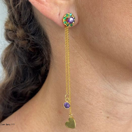 Arete corazon circón