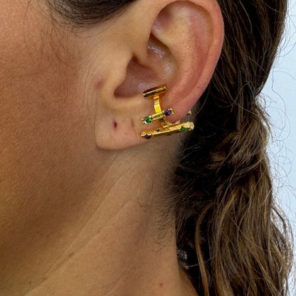 Earcuff entrepaños circón